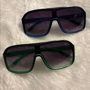 Stylish Black and Green Sunglasses Bulk Set